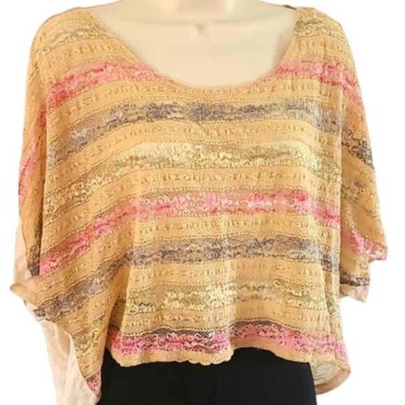 American Eagle Outfitters Women's High-Low Lace Overlay Top Size Large - Picture 3 of 8